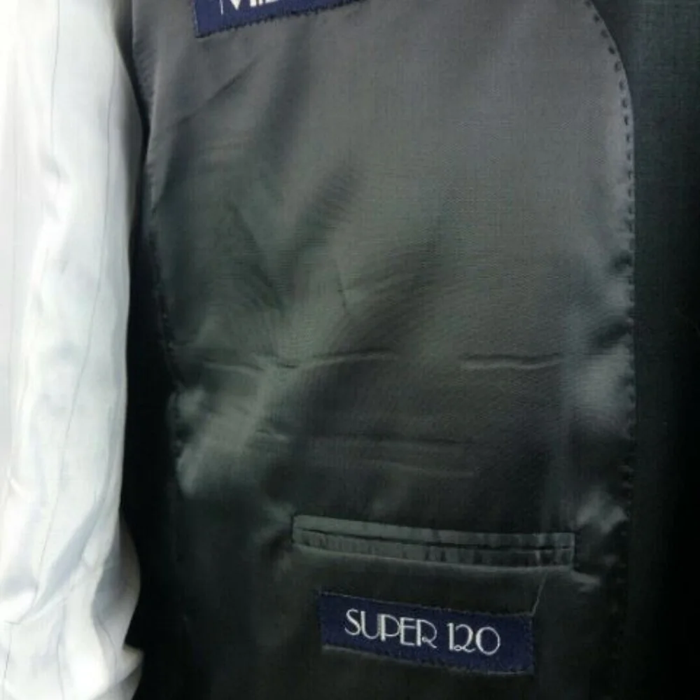 Mizanni Super 120's Men's 46L Black Suit Blazer